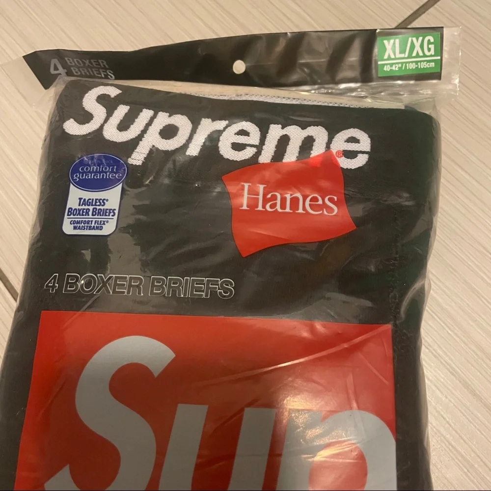 Supreme X Hanes Boxer Briefs Black Underwear XL